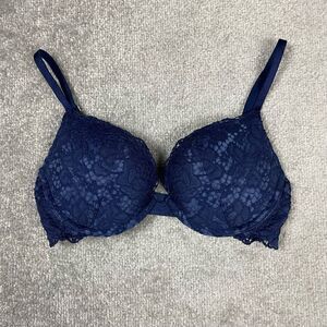 Victoria Secret Very Sexy Push Up Women’s 32C Blue Lace Padded Bra Adjustable